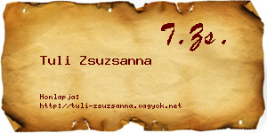 Tuli Zsuzsanna névjegykártya